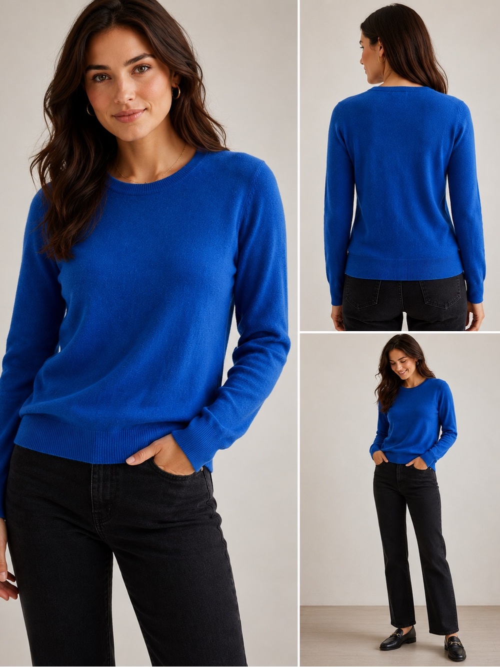 Charter Club Vibrant Cobalt Blue Crewneck Sweater